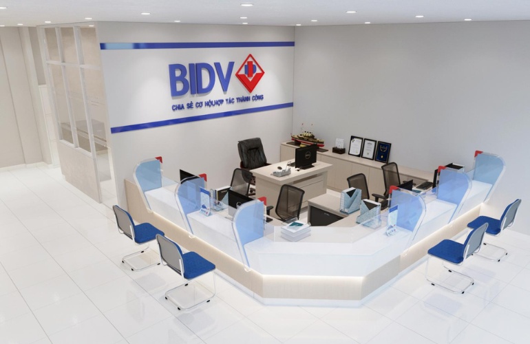 Thiết kế nội thất với tone màu trắng xanh chủ đạo