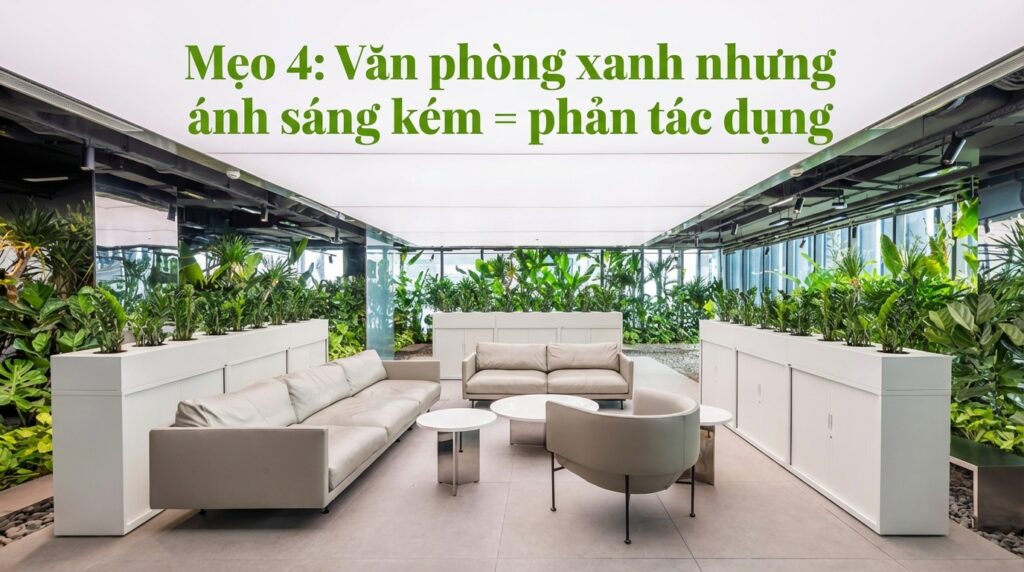 Văn phòng xanh nhưng ánh sáng kém = phản tác dụng