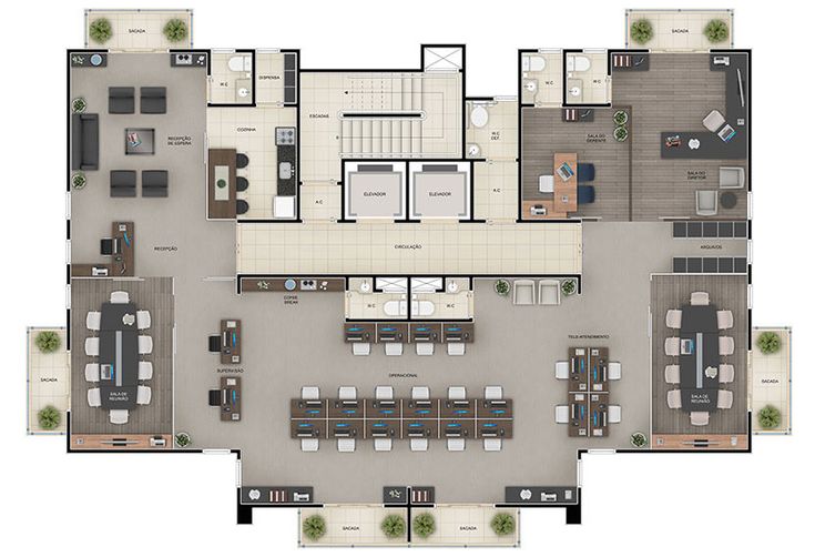 Mẫu bản vẽ văn phòng diện tích lớn