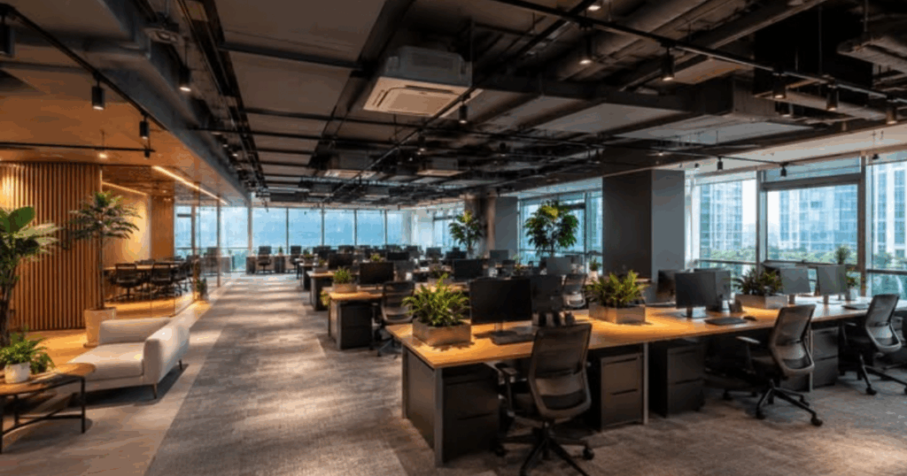 thi công văn phòng 100m2 gồm những hạng mục nào